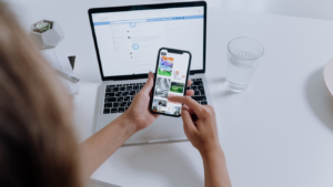 a smartphone with apps