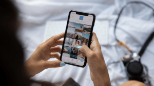 a person with smartphone